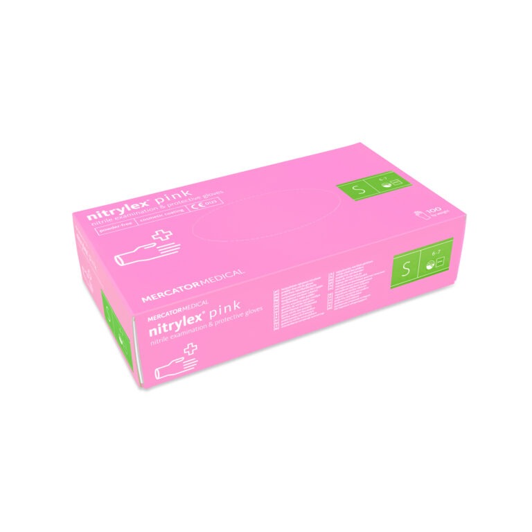 Rękawiczki nitrylowe bezpudrowe różowe PINK S.