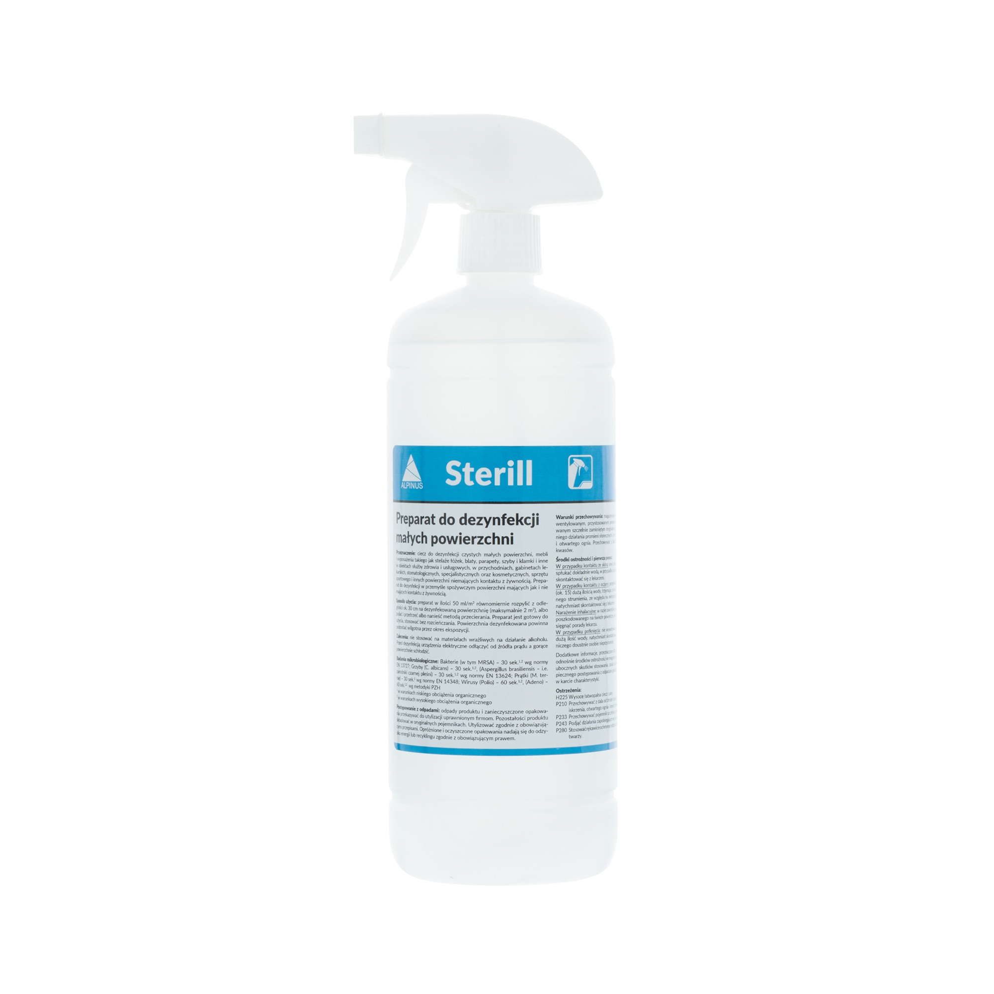 Sterill 1l Przeznaczony do dezynfekcji małych, trudno dostępnych powierzchni i sprzętu medycznego z pompką