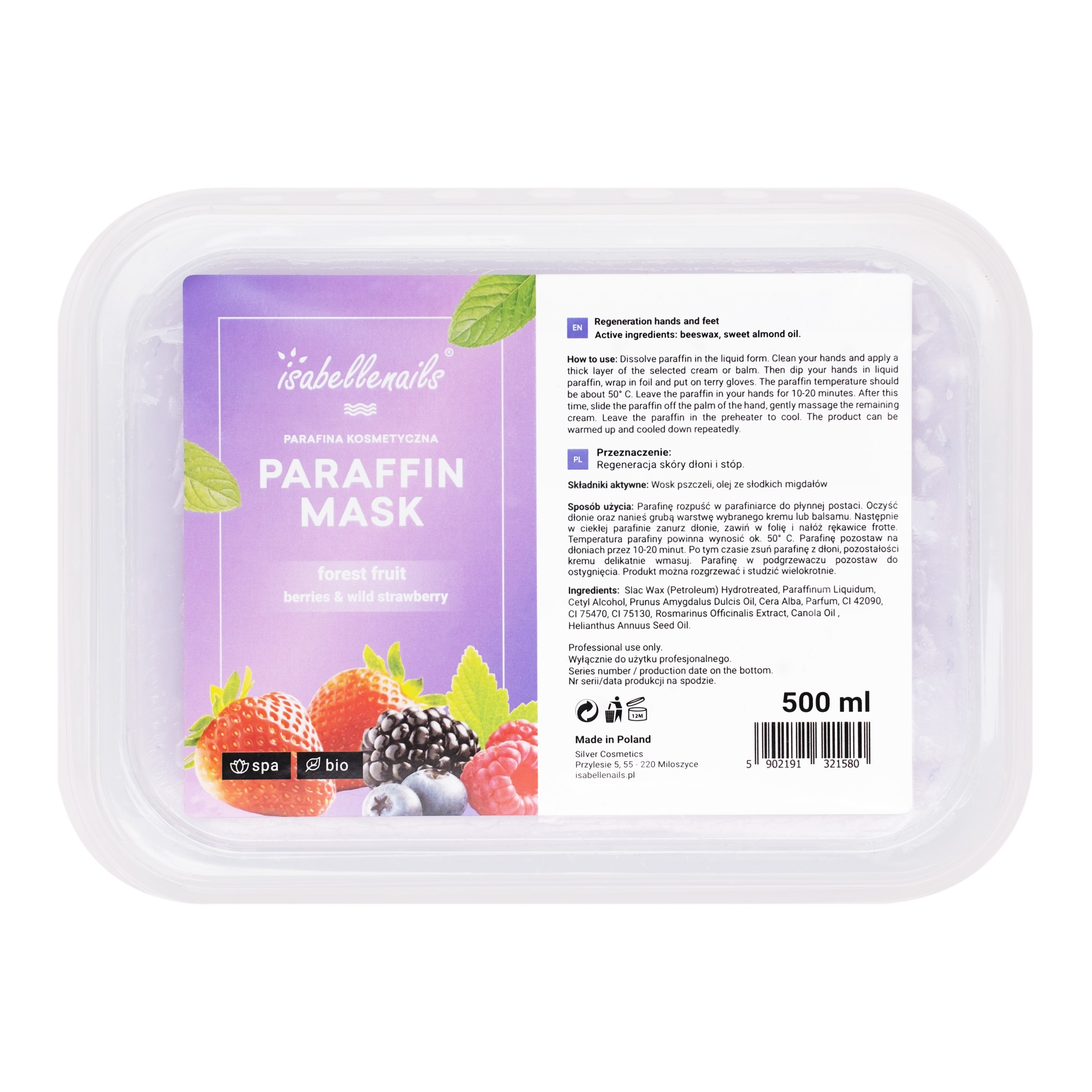 Isabellenails parafina kosmetyczna owoce leśne 500 ml, Opakowanie zastępcze